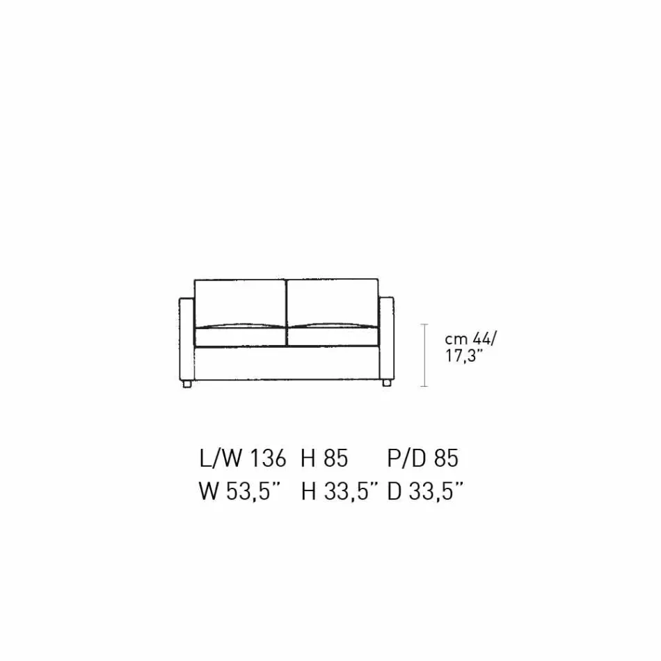 Divani me 2 vende i mbushur dhe i veshur me rroba të prodhuara në Itali - Centauro Viadurini