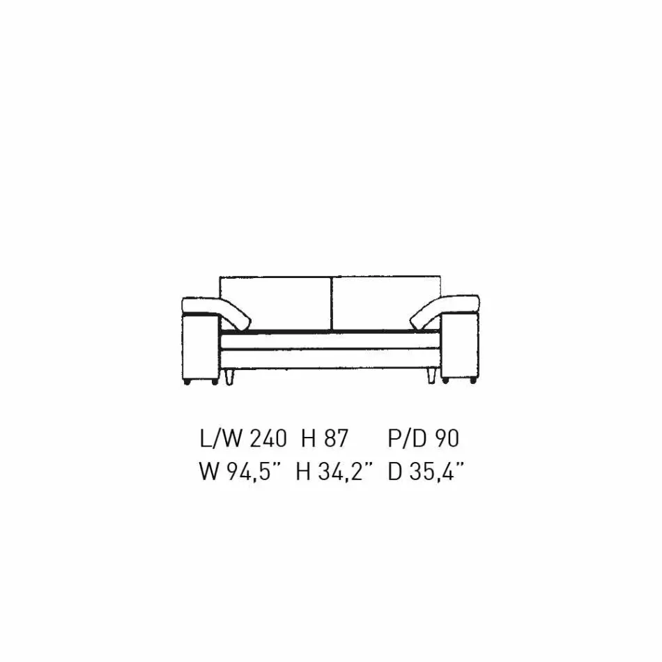 Divan pambuku 2 vendesh me kubikë anësorë në Mdf Prodhuar në Itali - Damask Viadurini