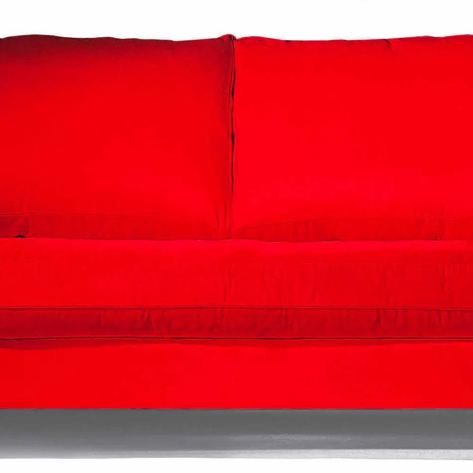 Divan pambuku 2 vendesh me kubikë anësorë në Mdf Prodhuar në Itali - Damask Viadurini