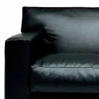 Divan prej lëkure 2 vendesh me këmbë druri arre Prodhuar në Itali - Alessandria Viadurini