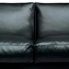 Divan prej lëkure 2 vendesh me këmbë druri arre Prodhuar në Itali - Alessandria Viadurini