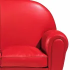 Divani 2 Vendesh i Mbuluar me Lëkurë me Këmbë Llakore Prodhuar në Itali - Pegolo Viadurini