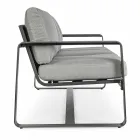 Divan në ambiente të jashtme 3 vendëshe me jastëkë mbrapa dhe sedilje në pëlhurë - Mirea Viadurini