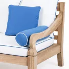 Divan Kopshti 3 Vendësh në dru tik natyral të krehur - Artes Viadurini