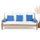 Divan Kopshti 3 Vendësh në dru tik natyral të krehur - Artes Viadurini