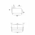 Divan me 3 vendesh pëlhurë L.185cm / eko-lëkurë prodhuar në Itali Erica Viadurini