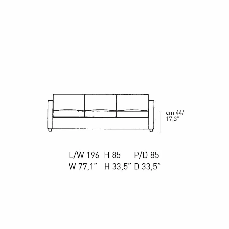 Divan me 3 vende i veshur me Cilësi të Lartë Lëkurë e prodhuar në Itali - Centauro Viadurini
