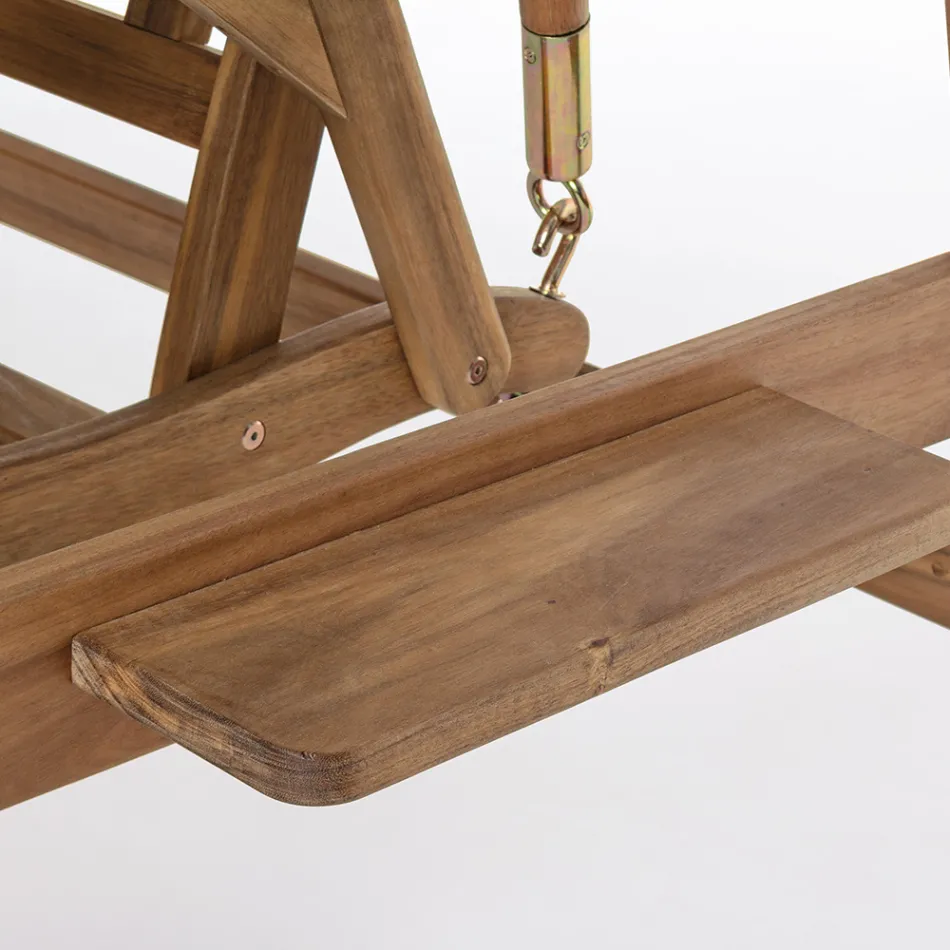 Sofje 2 kopsht lëkundësesh me dy vend në drurin e akacies me kanavacë të bardhë - Roxen Viadurini