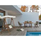 Sofje 2 kopsht lëkundësesh me dy vend në drurin e akacies me kanavacë të bardhë - Roxen Viadurini