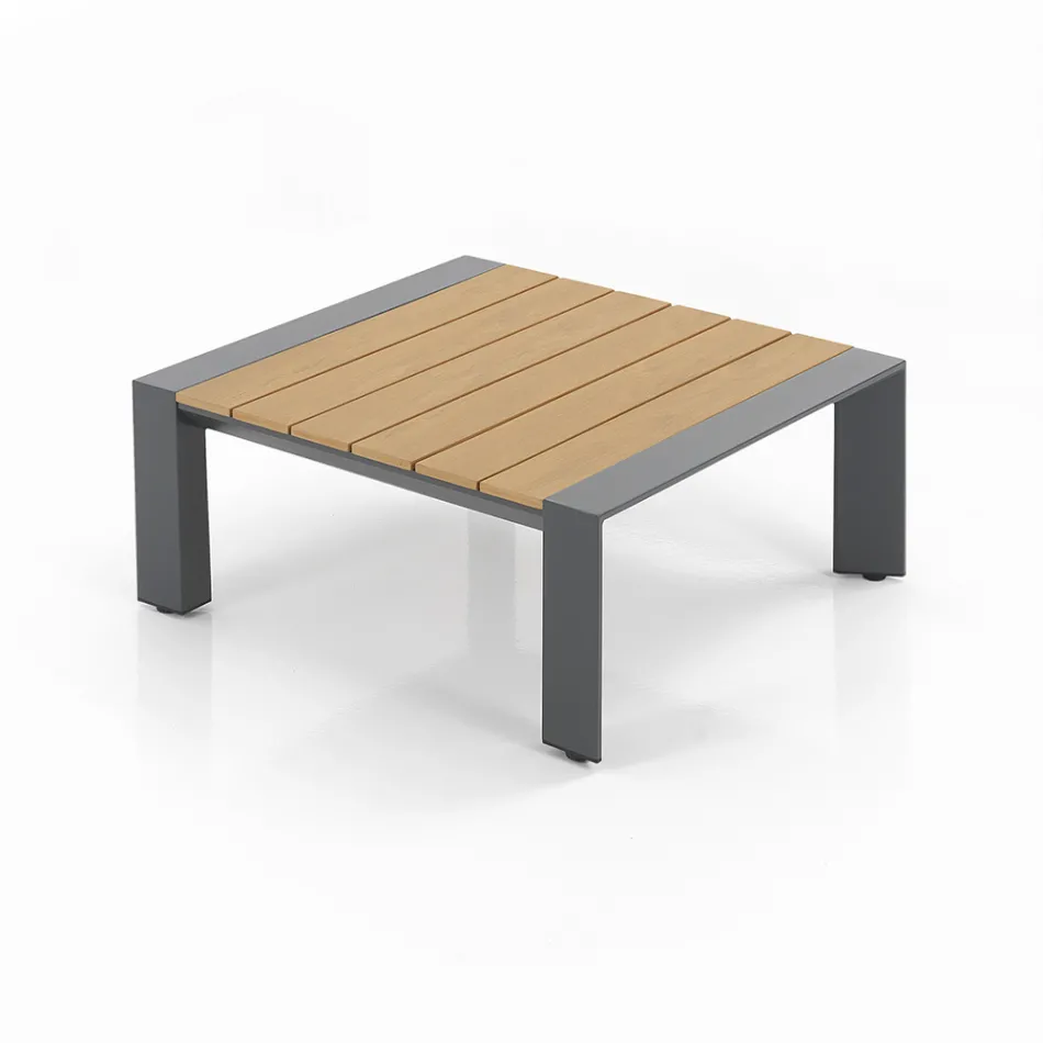 Divan Këndi me Tavolinë Kafeje për ambiente të jashtme dhe të brendshme në alumin - Mettre Viadurini