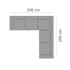 Divan këndi 5 vendësh në ambiente të jashtme me dekorime alumini 3, luksoz - Filomena Viadurini