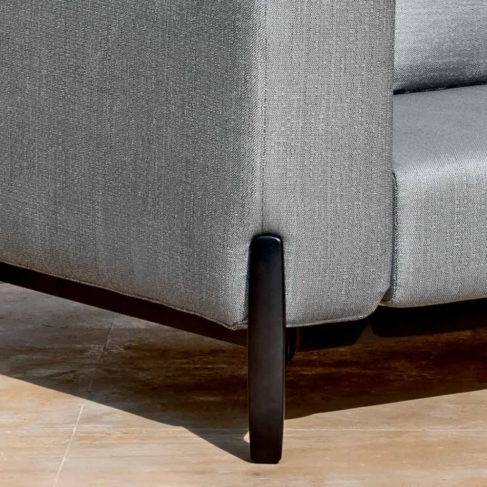 Divan këndi 5 vendësh në ambiente të jashtme me dekorime alumini 3, luksoz - Filomena Viadurini