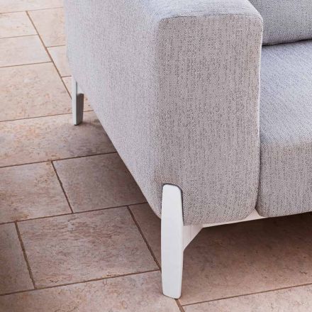 Divan këndi 5 vendësh në ambiente të jashtme me dekorime alumini 3, luksoz - Filomena Viadurini