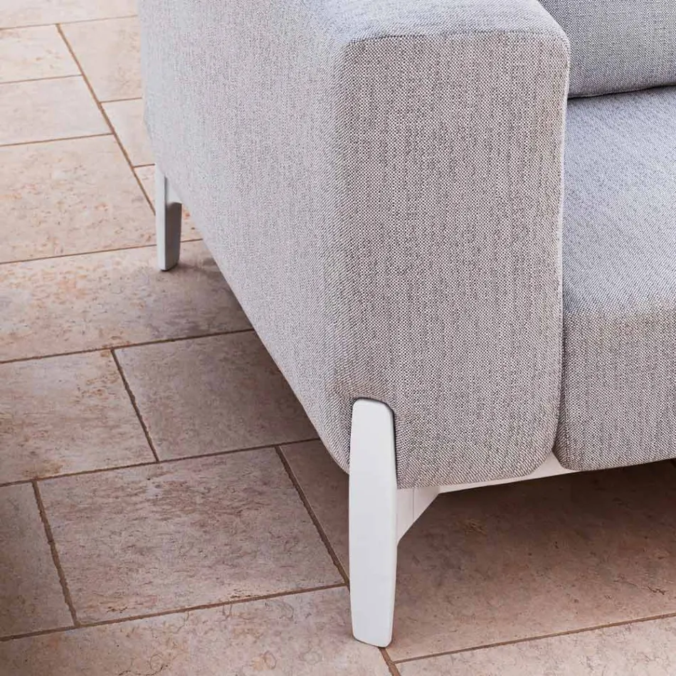 Divan këndi 5 vendësh në ambiente të jashtme me dekorime alumini 3, luksoz - Filomena Viadurini