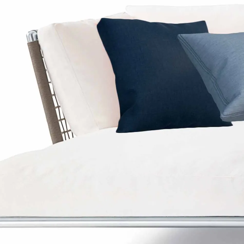 Divan me kënd të jashtëm me dizajn modern në pëlhurë gri ose pëlhurë të bardhë - Ontario3 Viadurini