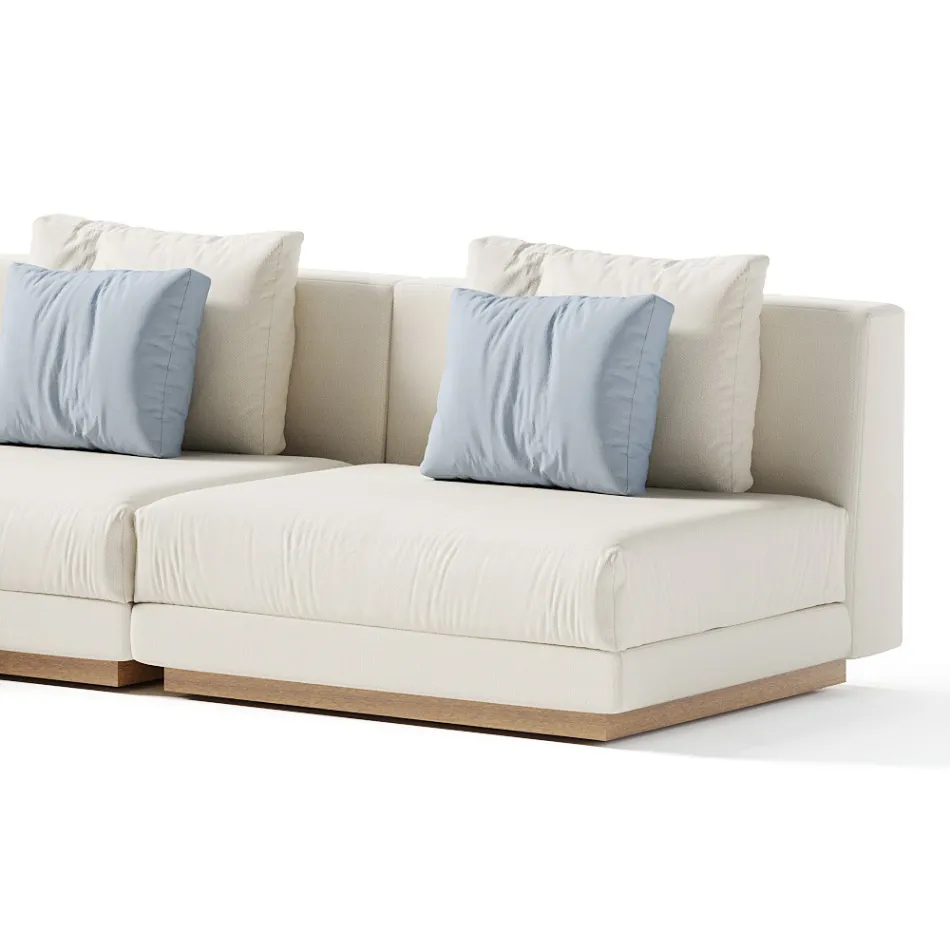 Divan modular në natyrë me pëlhurë të veshur me susta Prodhuar në Itali - Rubik Viadurini