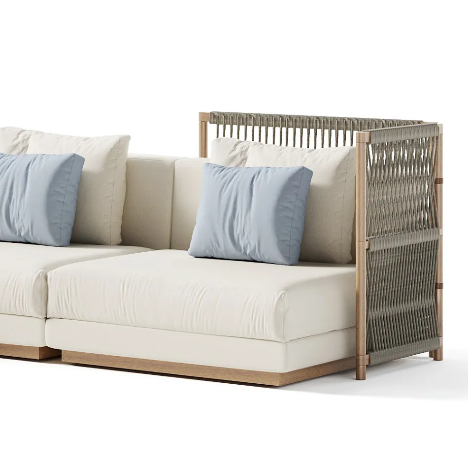 Divan modular në natyrë me pëlhurë të veshur me susta Prodhuar në Itali - Rubik Viadurini