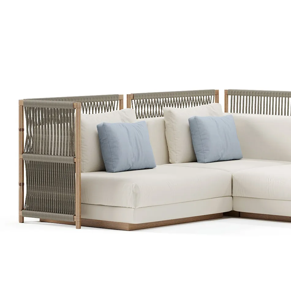 Divan Modular Kopshti në Pëlhurë Prodhuar në Itali - Rubik Viadurini