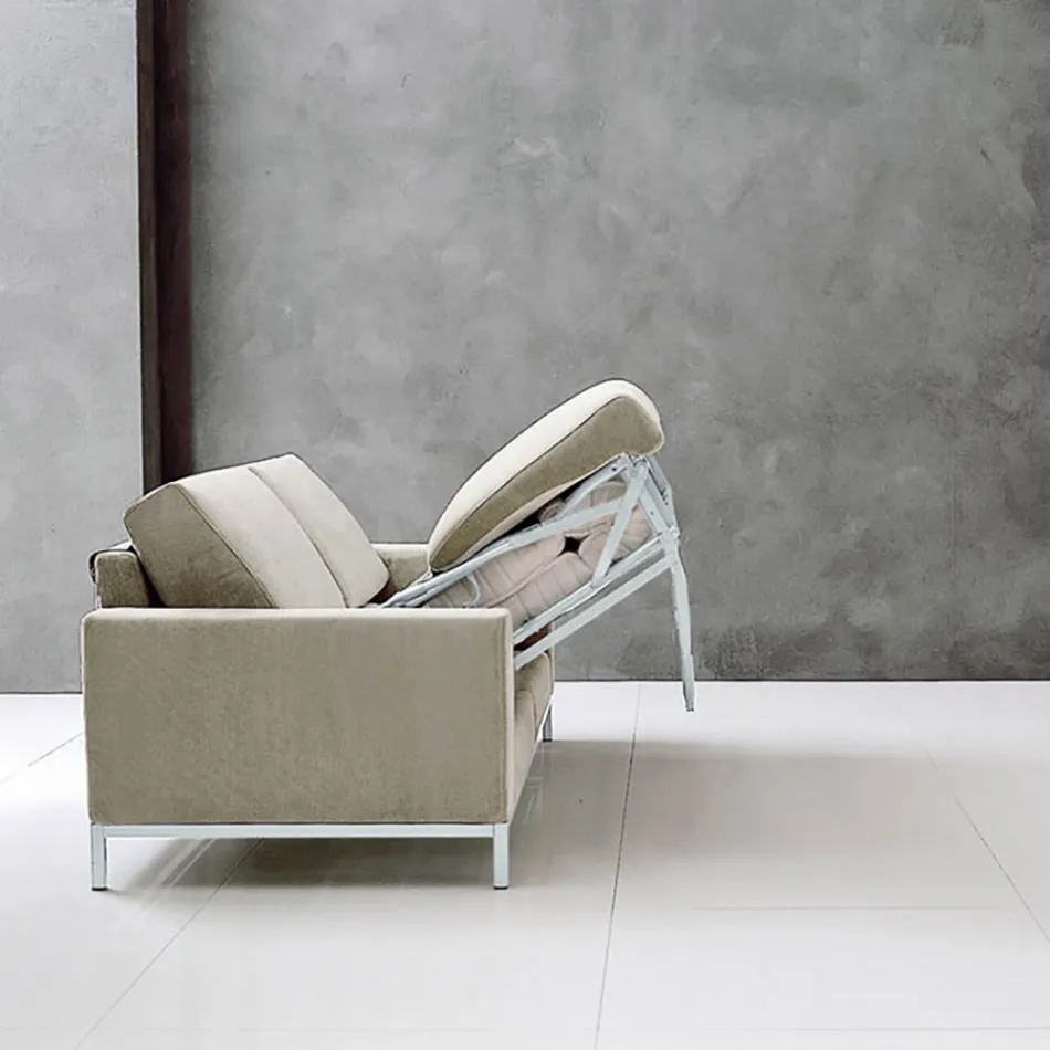 Divan me hapje krevati në metal dhe poliuretani Prodhuar në Itali - Folle Viadurini