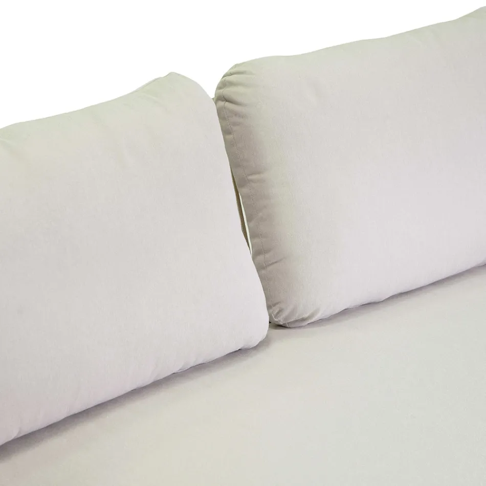 Divan me kolltuqe dhe tavoline kafeje ne ngjyre alumini te bardhe per Kopshtin - Tenda Viadurini