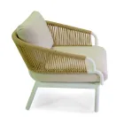 Divan me kolltuqe dhe tavoline kafeje ne ngjyre alumini te bardhe per Kopshtin - Tenda Viadurini