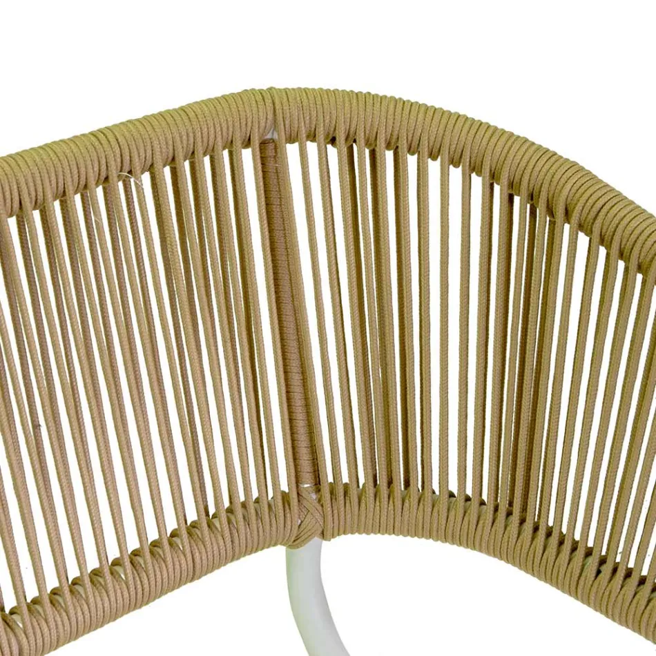 Divan me kolltuqe dhe tavoline kafeje ne ngjyre alumini te bardhe per Kopshtin - Tenda Viadurini