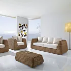 Divan i jashtëm 3 vendësh në Polyrattan të Endur - Charlie Viadurini