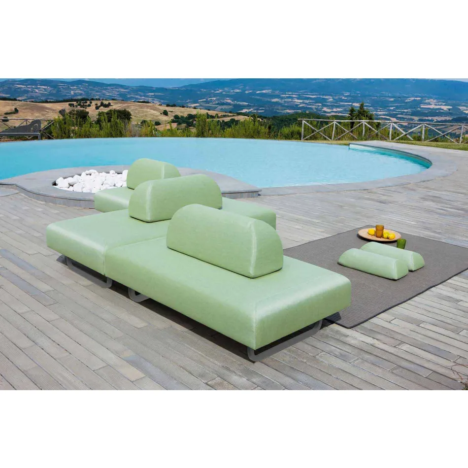 3 divan Design Seater në Metal dhe Pëlhura Made in Italy - Selia Viadurini