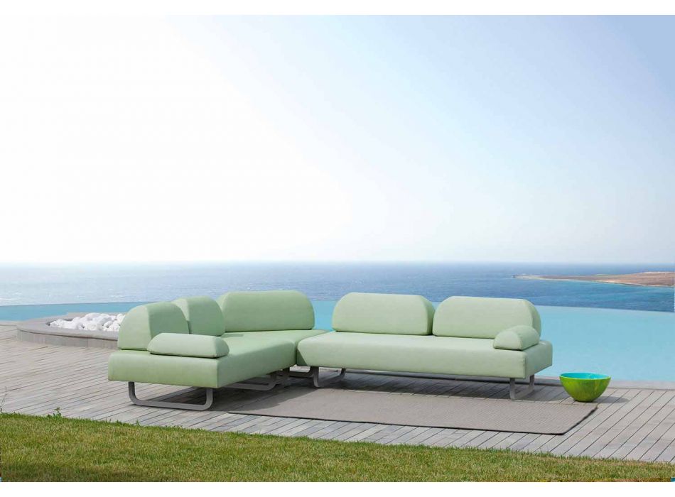 3 divan Design Seater në Metal dhe Pëlhura Made in Italy - Selia Viadurini