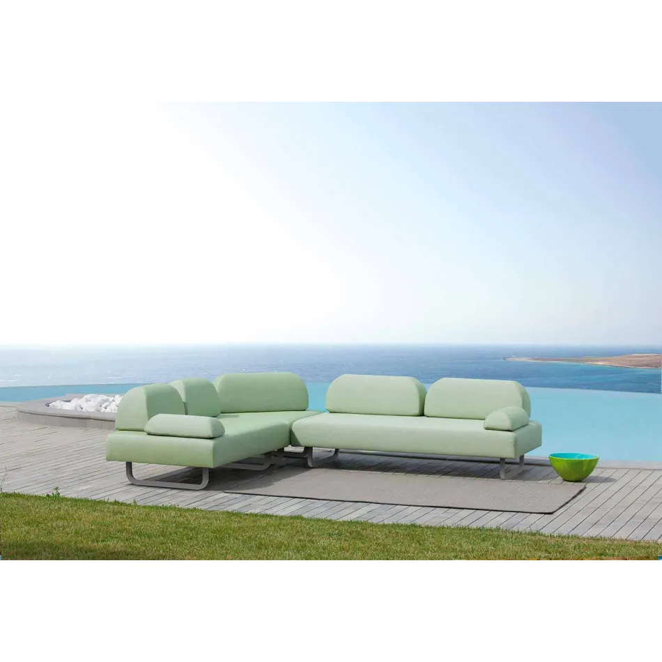 3 divan Design Seater në Metal dhe Pëlhura Made in Italy - Selia Viadurini
