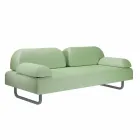 3 divan Design Seater në Metal dhe Pëlhura Made in Italy - Selia Viadurini