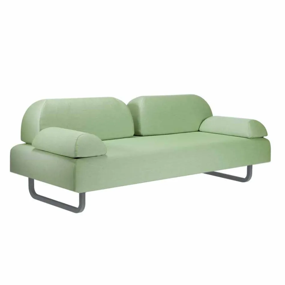 3 divan Design Seater në Metal dhe Pëlhura Made in Italy - Selia Viadurini