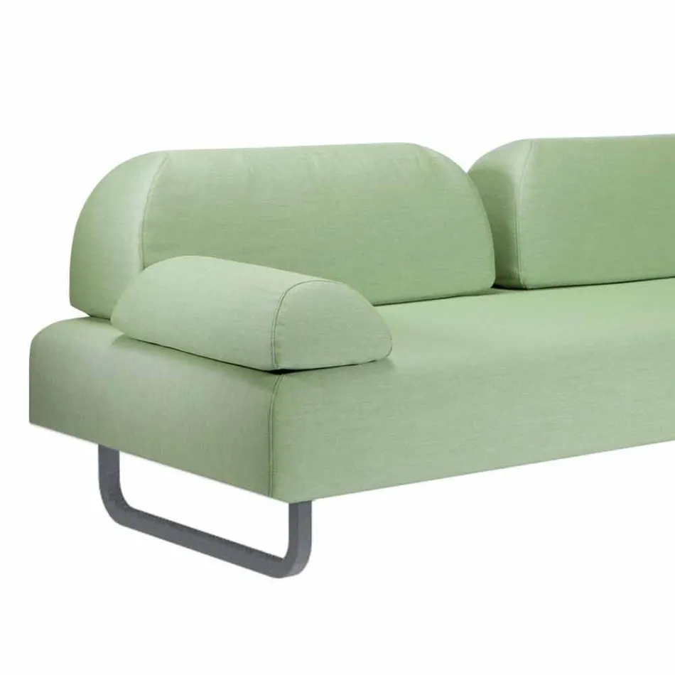 3 divan Design Seater në Metal dhe Pëlhura Made in Italy - Selia Viadurini