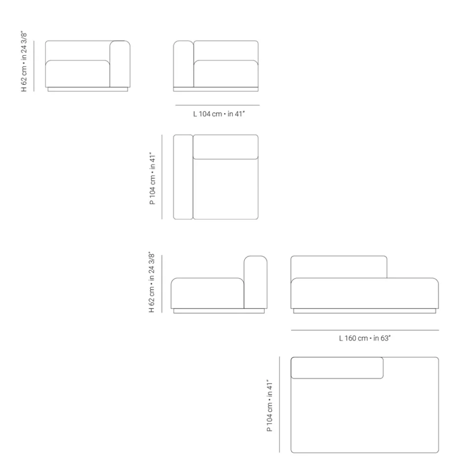 Divan modular në natyrë me kompensatë detare Prodhuar në Itali - Bahias Viadurini