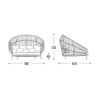 Divan në natyrë me jastëkë të përfshirë Made in Italy - Emmacross nga Varaschin Viadurini
