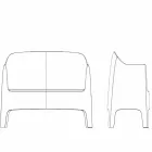 Divan në natyrë me dizajn modern Solid by Vondom në polipropilen Viadurini