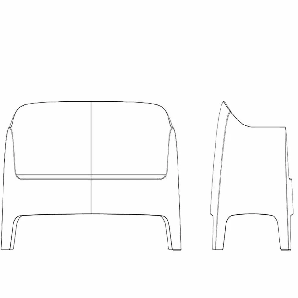 Divan në natyrë me dizajn modern Solid by Vondom në polipropilen Viadurini