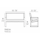 Kornizë nga divani i jashtëm Vondom, në rrëshirë polietileni, dizajn Viadurini