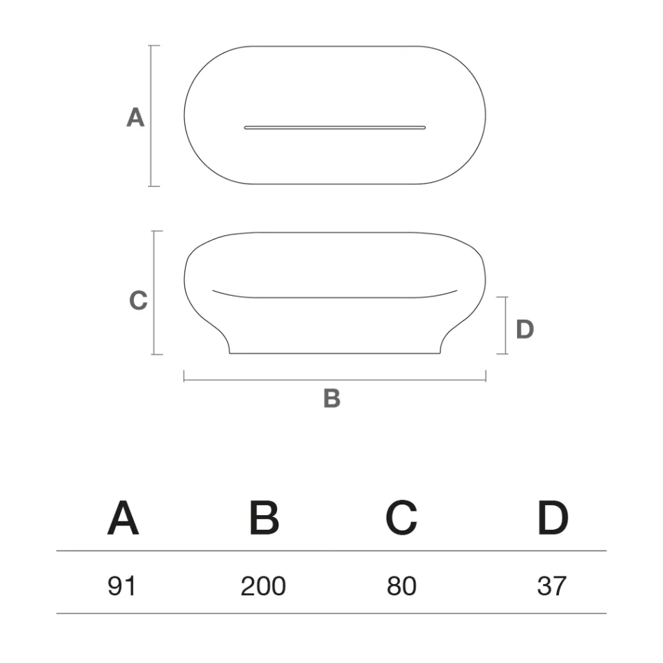 Divan i jashtëm prej polietileni, i disponueshëm në ngjyra të ndryshme - Peshqir Viadurini