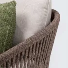 Divan për jashtë në dru tik dhe endje polietileni - Jhon Viadurini