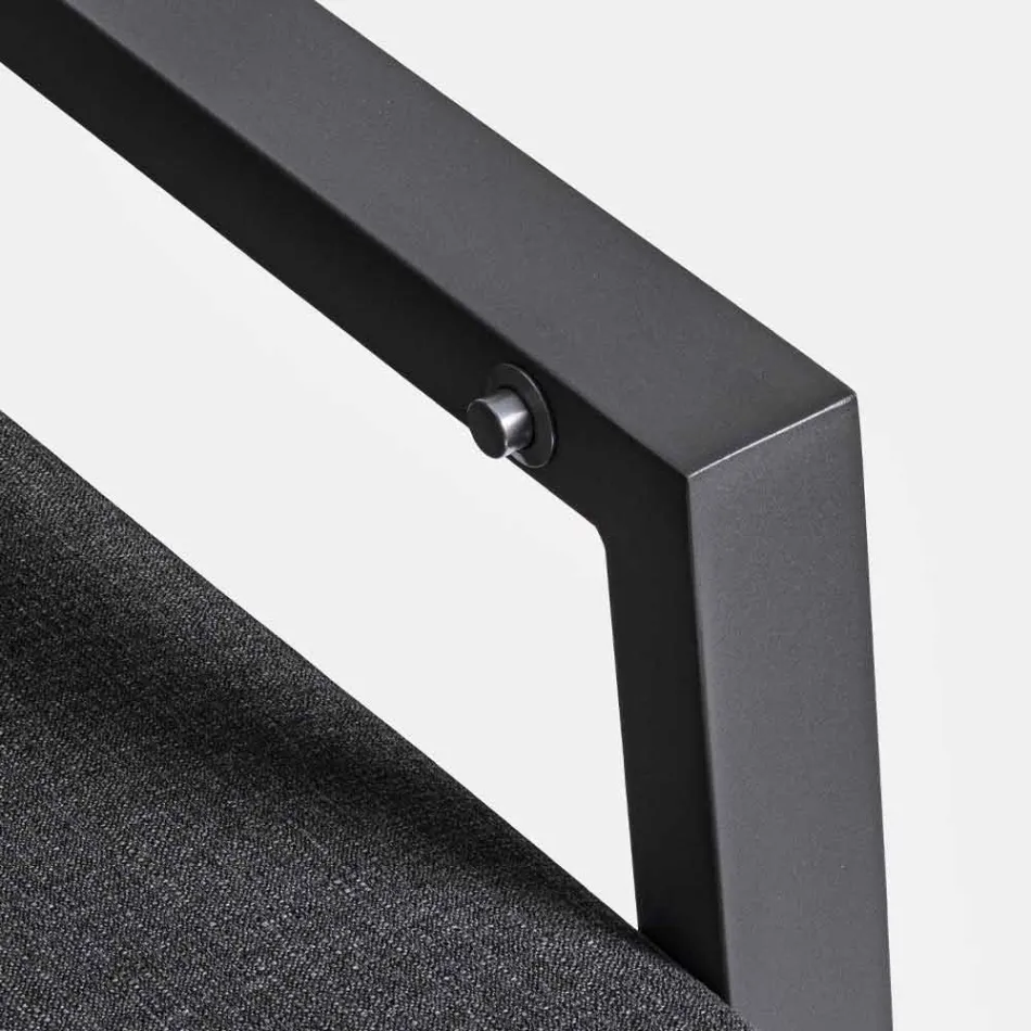 Divan në natyrë në pëlhurë dhe alumin me mbështetëse të mbështetur - Nathy Viadurini