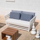 Divan me kopsht me 2 ulëse në jastëk alumini dhe blu të bardhë ose të zi - Cynthia Viadurini
