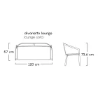 Divan kopshti me bazament alumini dhe sedilje tekstili Prodhuar në Itali - Maureen Viadurini