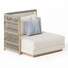 Divan Modular Kopshti me Strukturë të ulët Druri Prodhuar në Itali - Rubik Viadurini