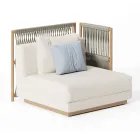 Divan Modular Kopshti me Strukturë të ulët Druri Prodhuar në Itali - Rubik Viadurini