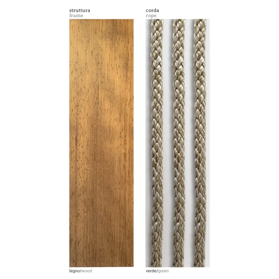 Divan Modular Kopshti me Strukturë të ulët Druri Prodhuar në Itali - Rubik Viadurini