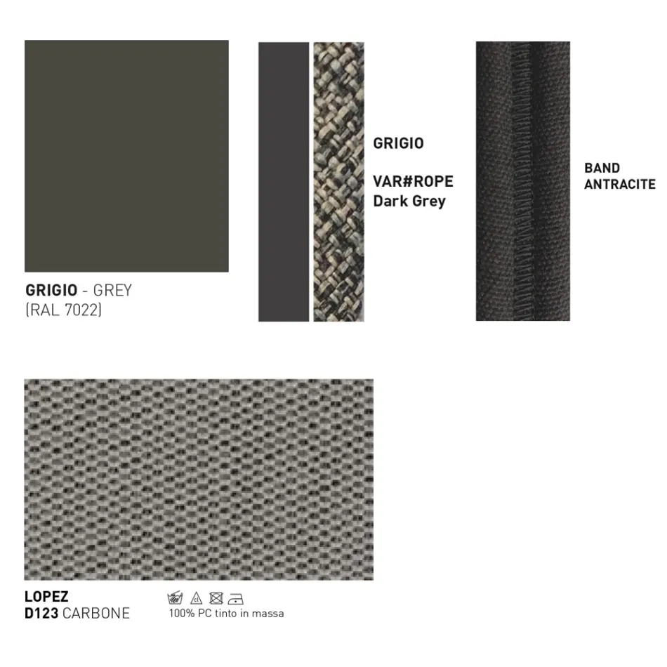 Divan Kopshti Alumini Prodhuar në Itali - Emmacross nga Varaschin Viadurini