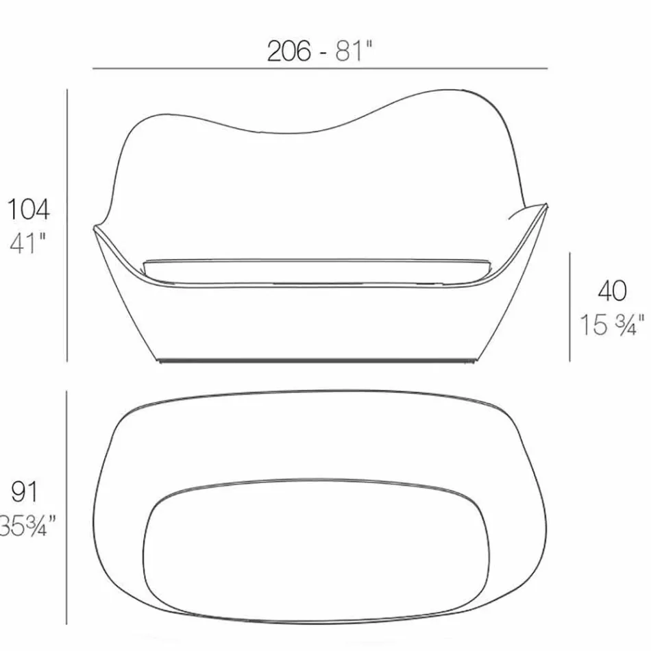 Dizajn modern kopsht polietileni me dizajn modern Sabinas nga Vondom Viadurini