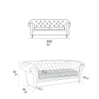 Divan Indoor me Këmbë druri dhe Rrota Metal Prodhuar në Itali - Giocoso Viadurini