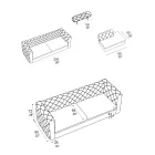 Divan shtëpie me mbështetëse koke të mbështetur, Prodhuar në Itali - i lëshuar Viadurini